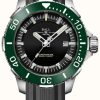 Men'S Ball Watch Company | Ball Watch Company Deepquest Ceramic Green Bezel Rubber Strap