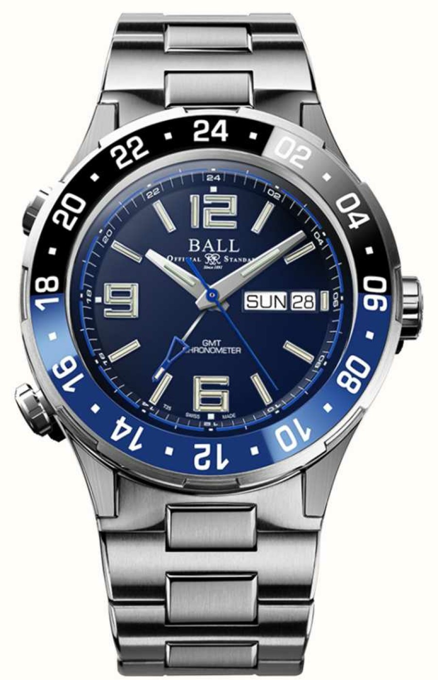 Men'S Ball Watch Company | Ball Watch Company Roadmaster Marine Gmt Ceramic Bezel Blue Dial