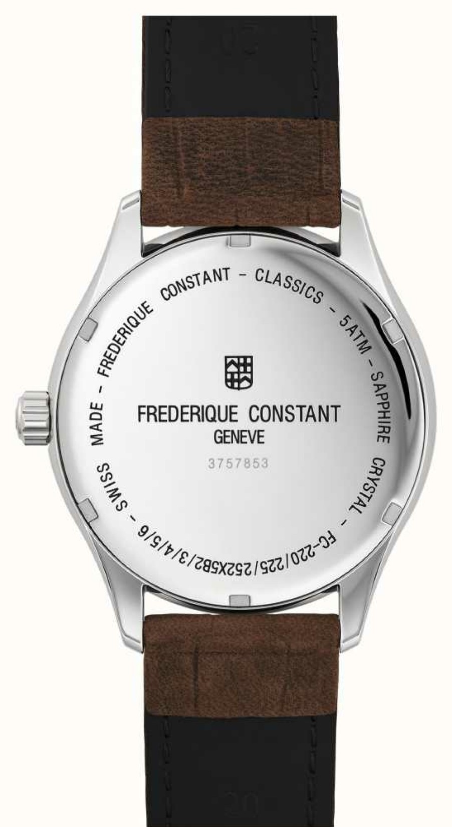 Men'S Frederique Constant | Frederique Constant Classics Quartz | Brown Leather Strap | Silver Dial