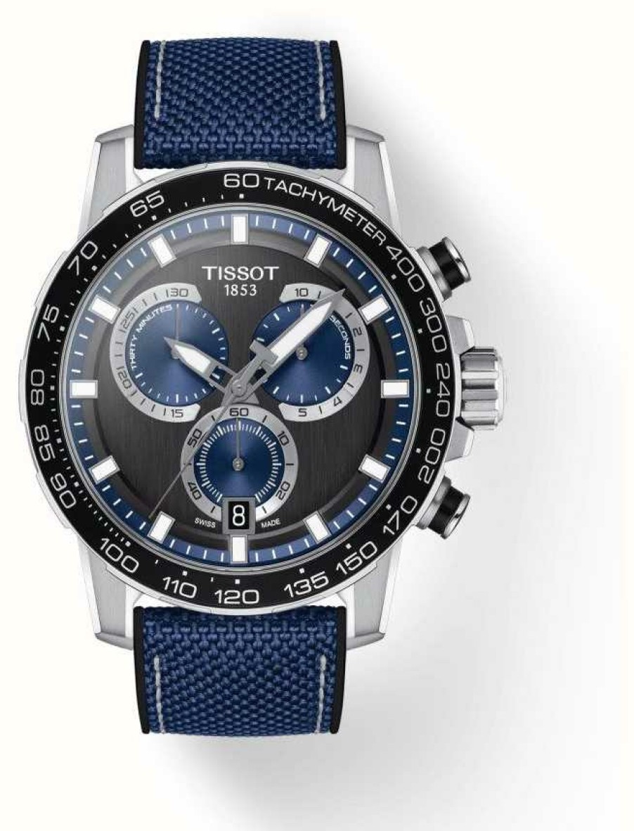 Men'S Tissot | Tissot Men'S Supersports Chrono | Blue Dial | Blue Leather Strap