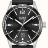 Men'S BOSS | Boss Black Leather Watch And Bracelet Set