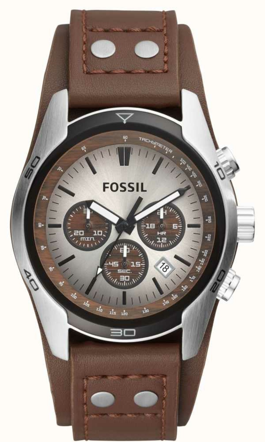 Men'S Fossil | Fossil Men'S Coachman | Sports Chronograph | Brown Leather Strap Watch