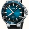 Men'S ORIS | Oris Aquis Date Calibre 400 Automatic (41.5Mm) Blue Dial / Black Rubber Strap