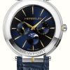 Men'S Herbelin | Herbelin Newport Slim Moonphase (41.5Mm) Blue Dial / Blue Leather