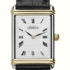 Men'S Herbelin | Herbelin Men'S Art Deco Black Leather Strap