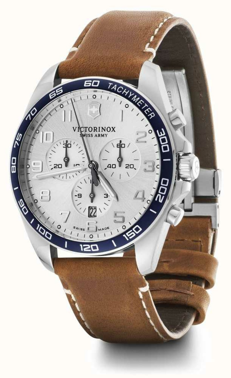 Men'S Victorinox | Victorinox | Fieldforce | Classic Chrono | Brown Leather | Silver Sunray Dial