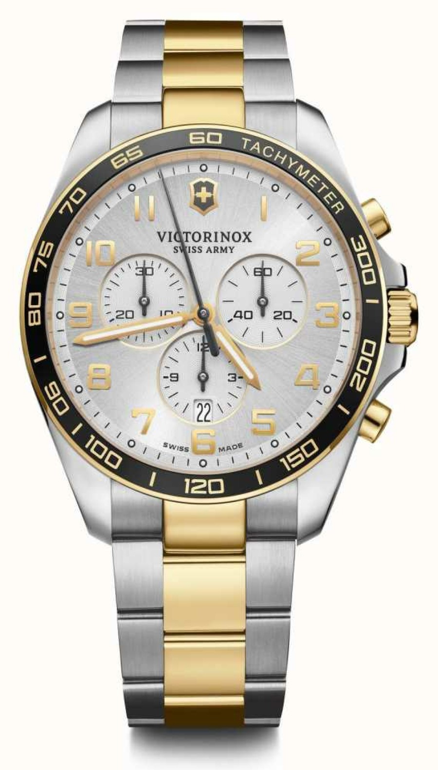 Men'S Victorinox | Victorinox | Fieldforce | Classic Chrono | Two Tone Steel Bracelet | Silver Dial