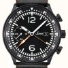 Men'S Sinn | Sinn 717 Cockpit Wristwatch Black Leather Strap