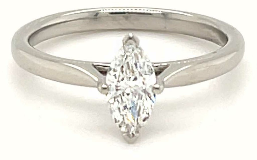 Jewelry James Moore | Gemex Platinum 0.42Ct D Si1 Marquise Single Stone