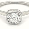 Jewelry James Moore | Gemex Platinum Cushion 0.39Ct Halo 0.15Ct 0.54Ct Total