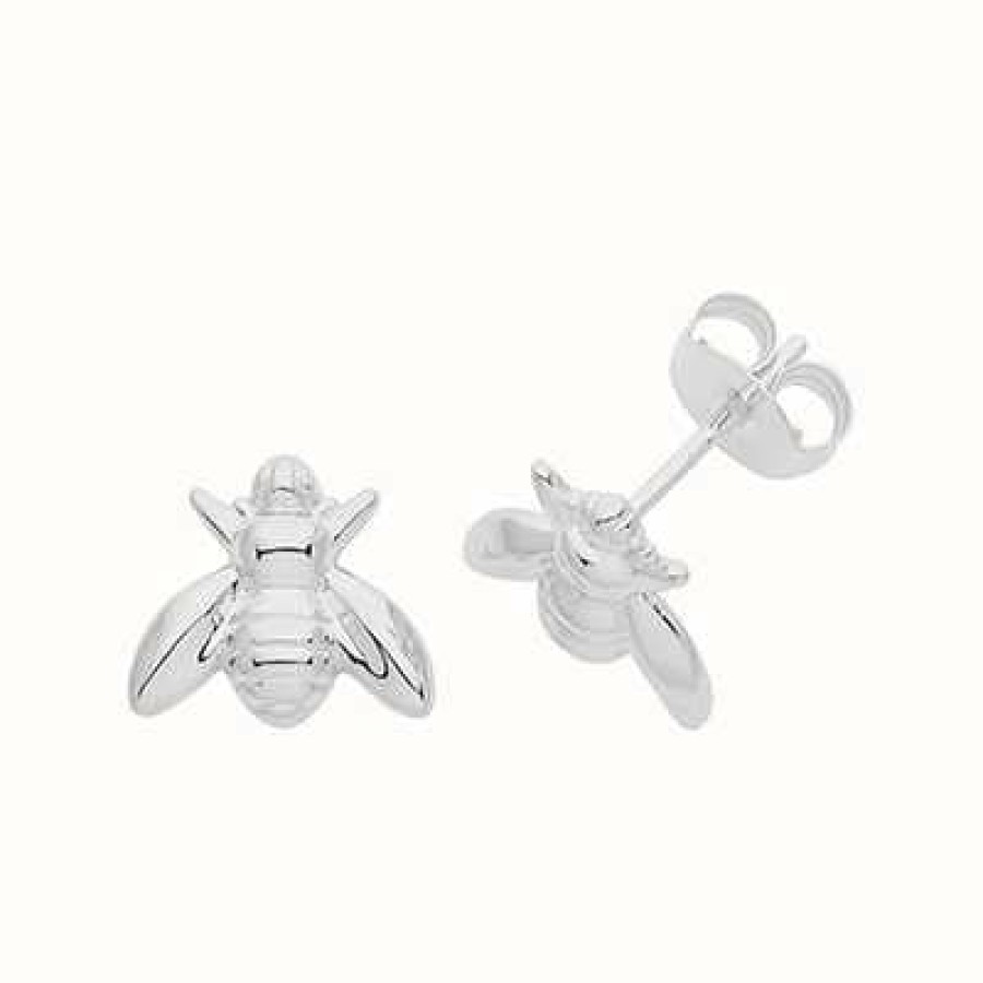 Jewelry James Moore | James Moore Th Silver Rhodium Plated Bee Stud Earrings