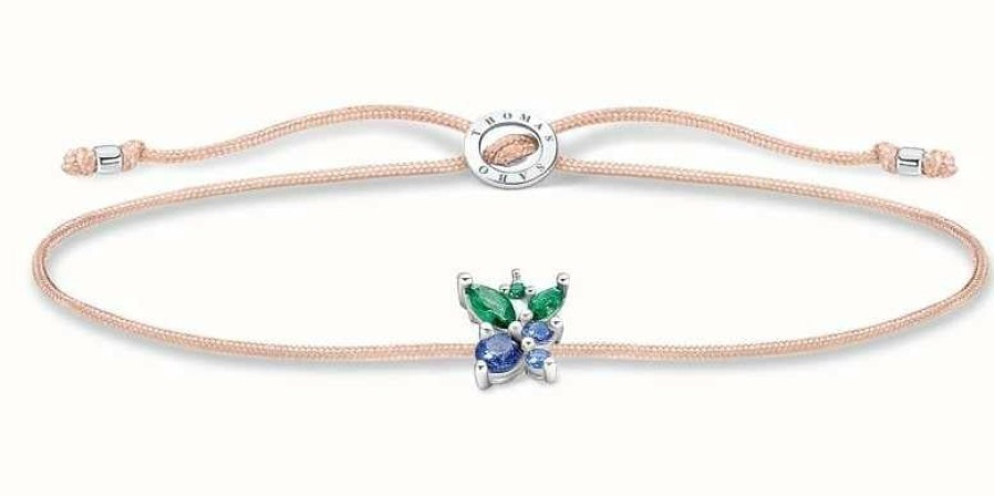 Jewelry Thomas Sabo Jewellery | Thomas Sabo Little Secrets | Fawn Coloured Nylon Bracelet | Blueberry Charm