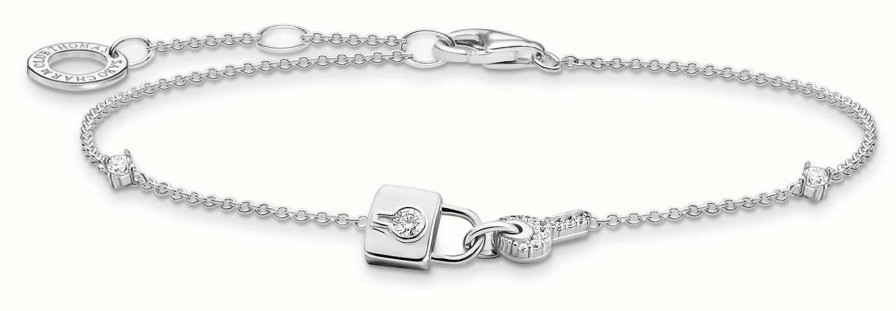 Jewelry Thomas Sabo Jewellery | Thomas Sabo Sterling Silver | Padlock And Key Charm Bracelet