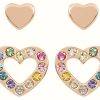 Jewelry Radley Jewellery | Radley Jewellery Love Radley | Rose Gold Plated Hearts Stud Earrings Set | Multicoloured Stones