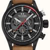 Men'S TW Steel | Tw Steel Swiss Volante Fast Lane Limited Edition (48Mm) Dark Grey Dial / Brown Leather Racing Strap