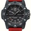 Men'S Luminox | Luminox Sea Master Carbon Seal 3800 Series Red Strap