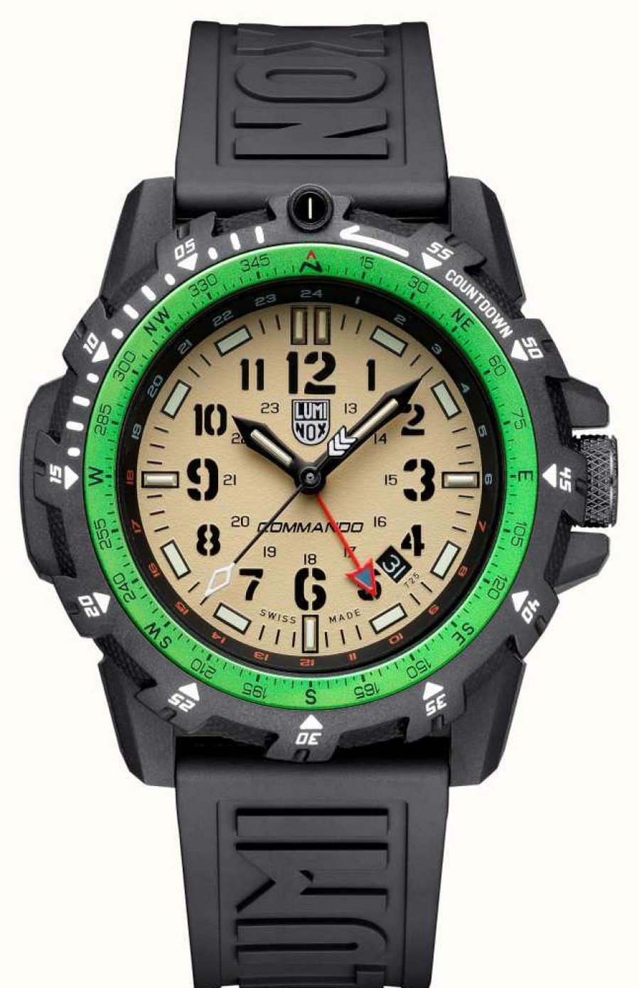 Men'S Luminox | Luminox Commando Raider | Sand Dial | Black Silicone Strap