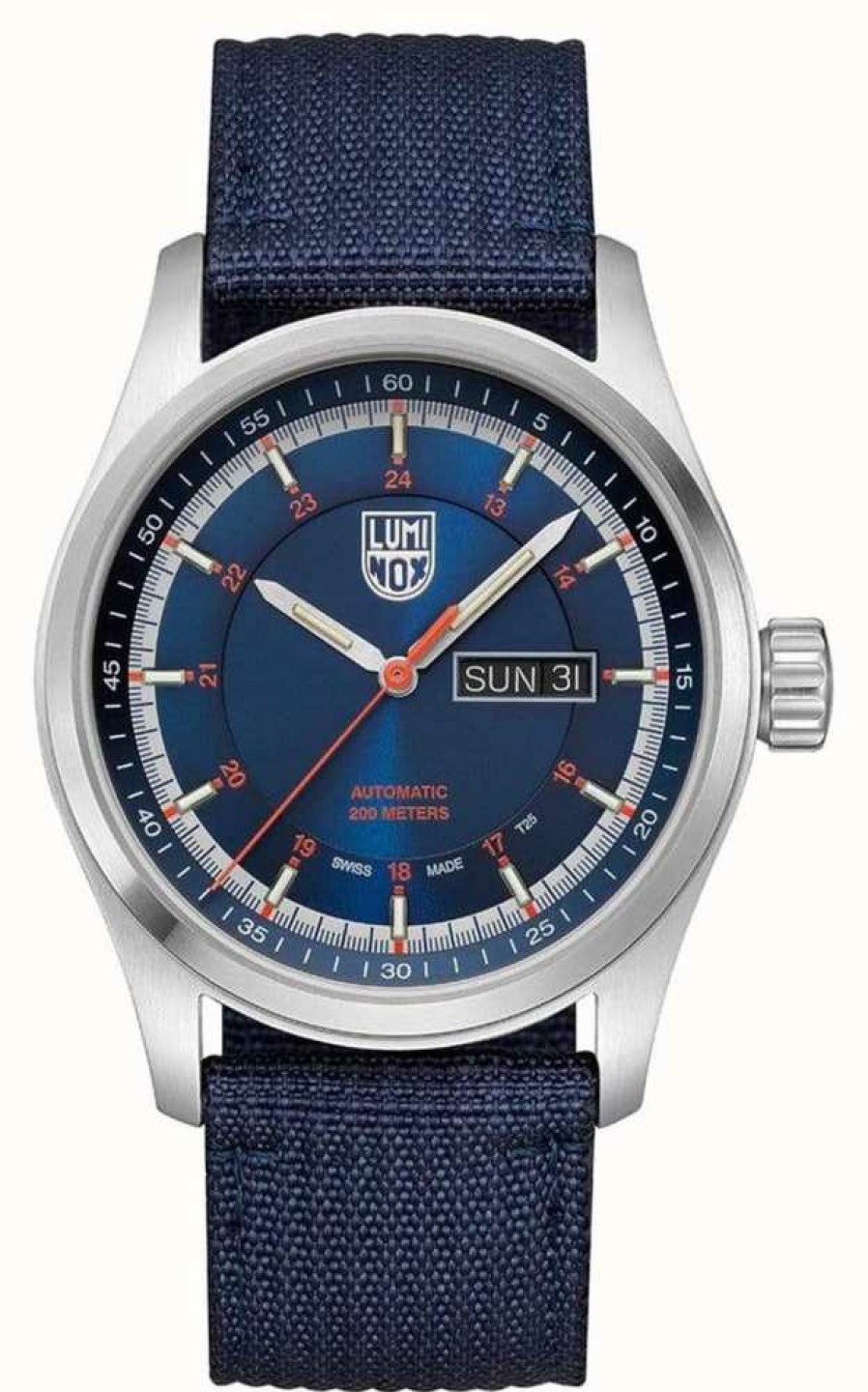 Men'S Luminox | Luminox Land Automatic Blue Dial Blue Strap Watch