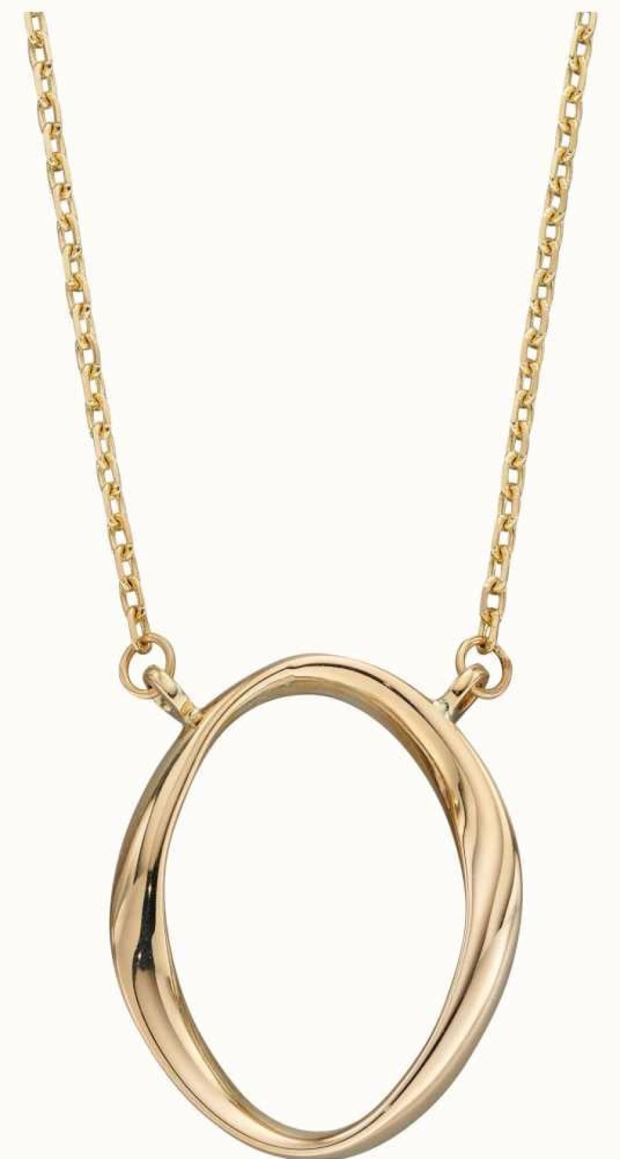 Jewelry Elements Gold | Elements Gold 9Ct Yellow Gold Open Circle Delicate Pendant And Chain