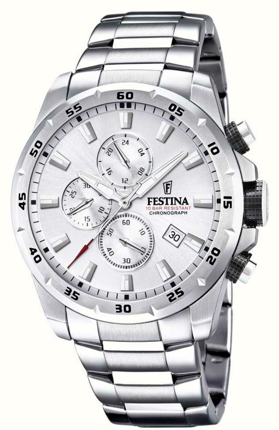 Men'S Festina | Festina Men'S | Silver Chrono Sport | Stainless Steel Bracelet