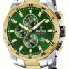 Men'S Festina | Festina Men'S Chronograph Green Dial Watch