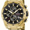 Men'S Festina | Festina Men'S Chrono Sport | Black Dial | Gold Pvd Plated Bracelet