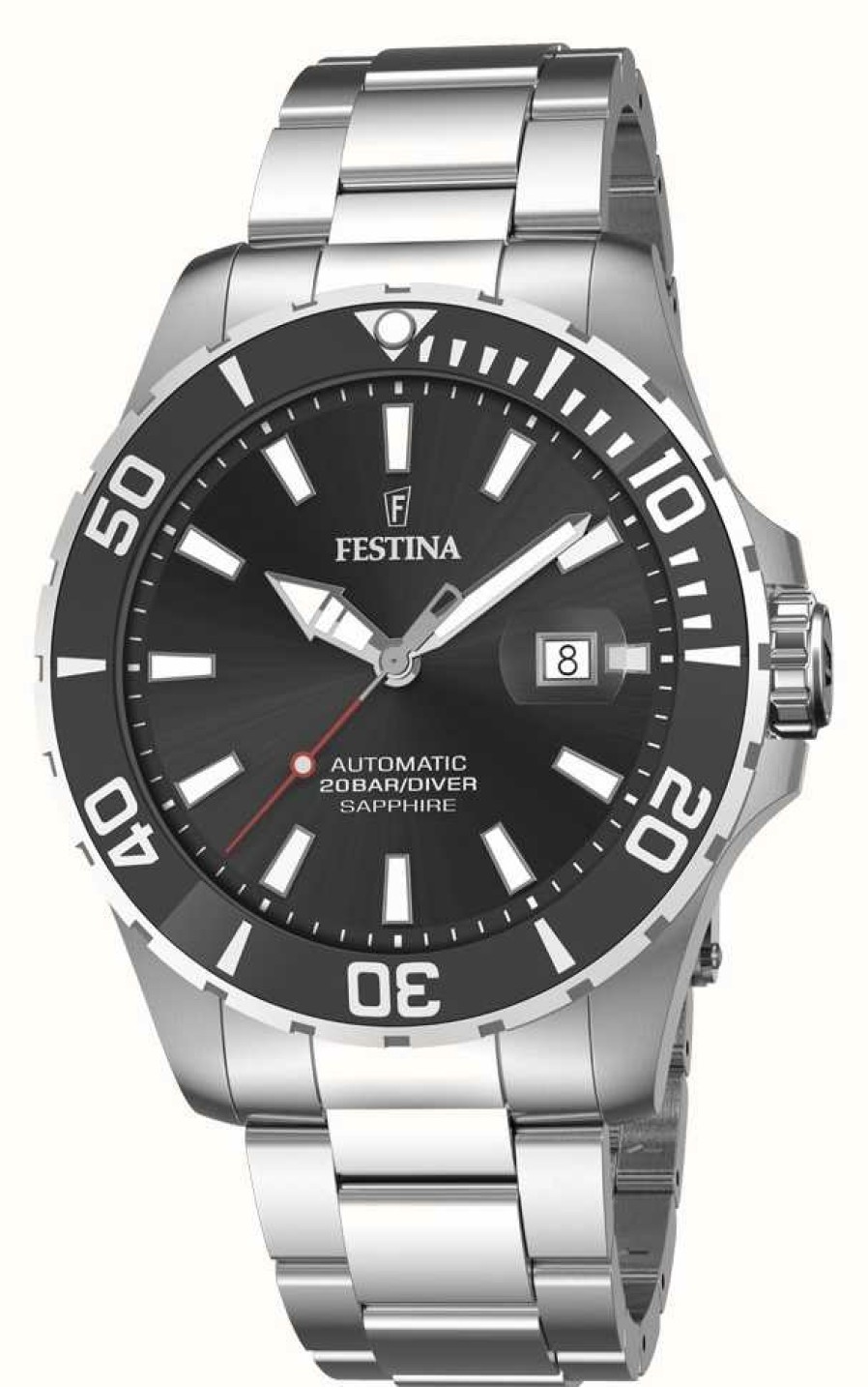 Men'S Festina | Festina Men'S | Black Dial | Stainless Steel Bracelet | Automatic Watch