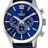 Men'S Festina | Festina Men'S Chronograph | Blue Dial | Blue Leather Strap