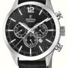 Men'S Festina | Festina Chronograph Black Leather Strap