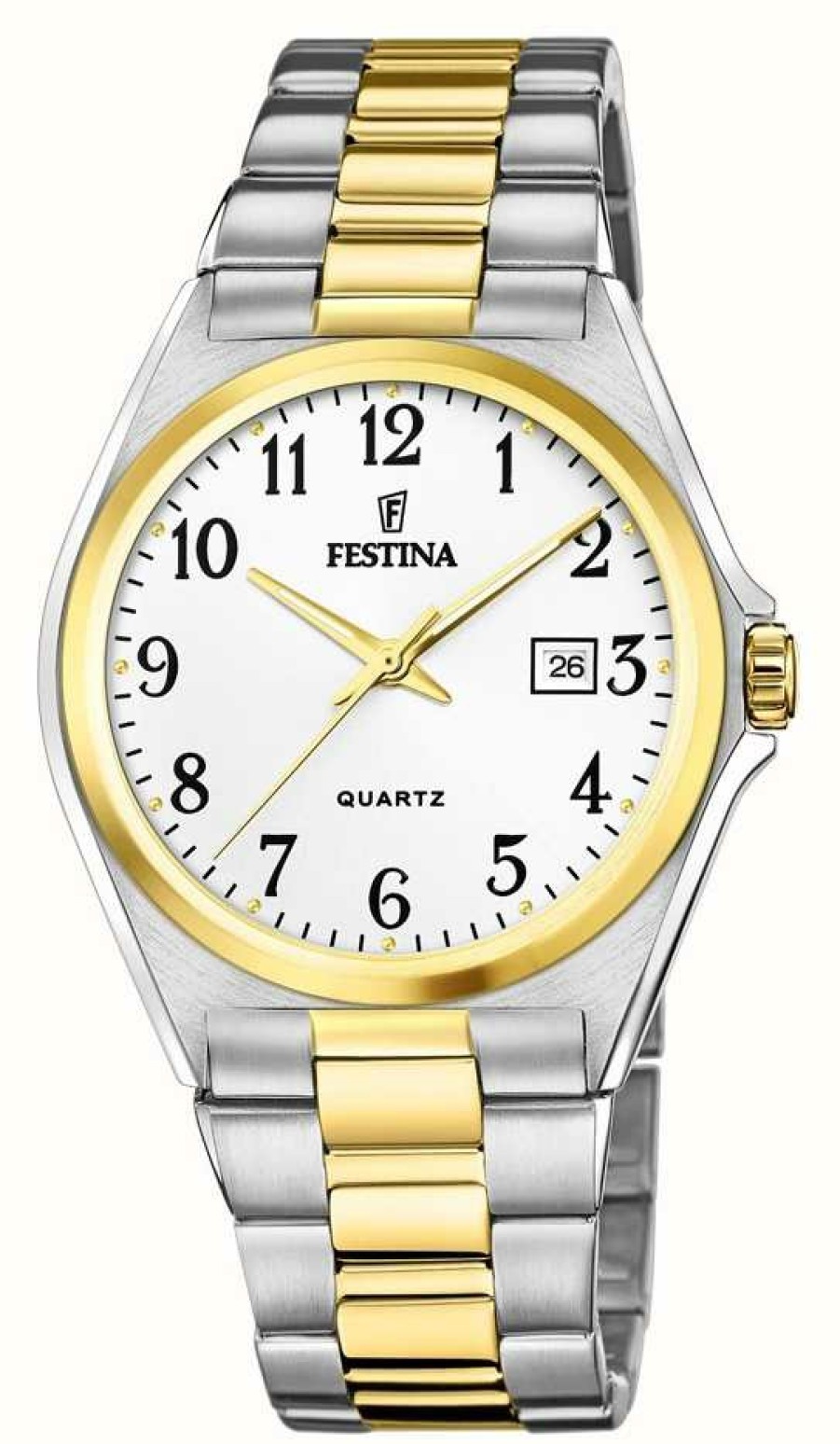 Men'S Festina | Festina Men'S | White Dial | Two Tone Bracelet