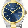 Men'S Festina | Festina Men'S | Blue Dial | Two Tone Bracelet