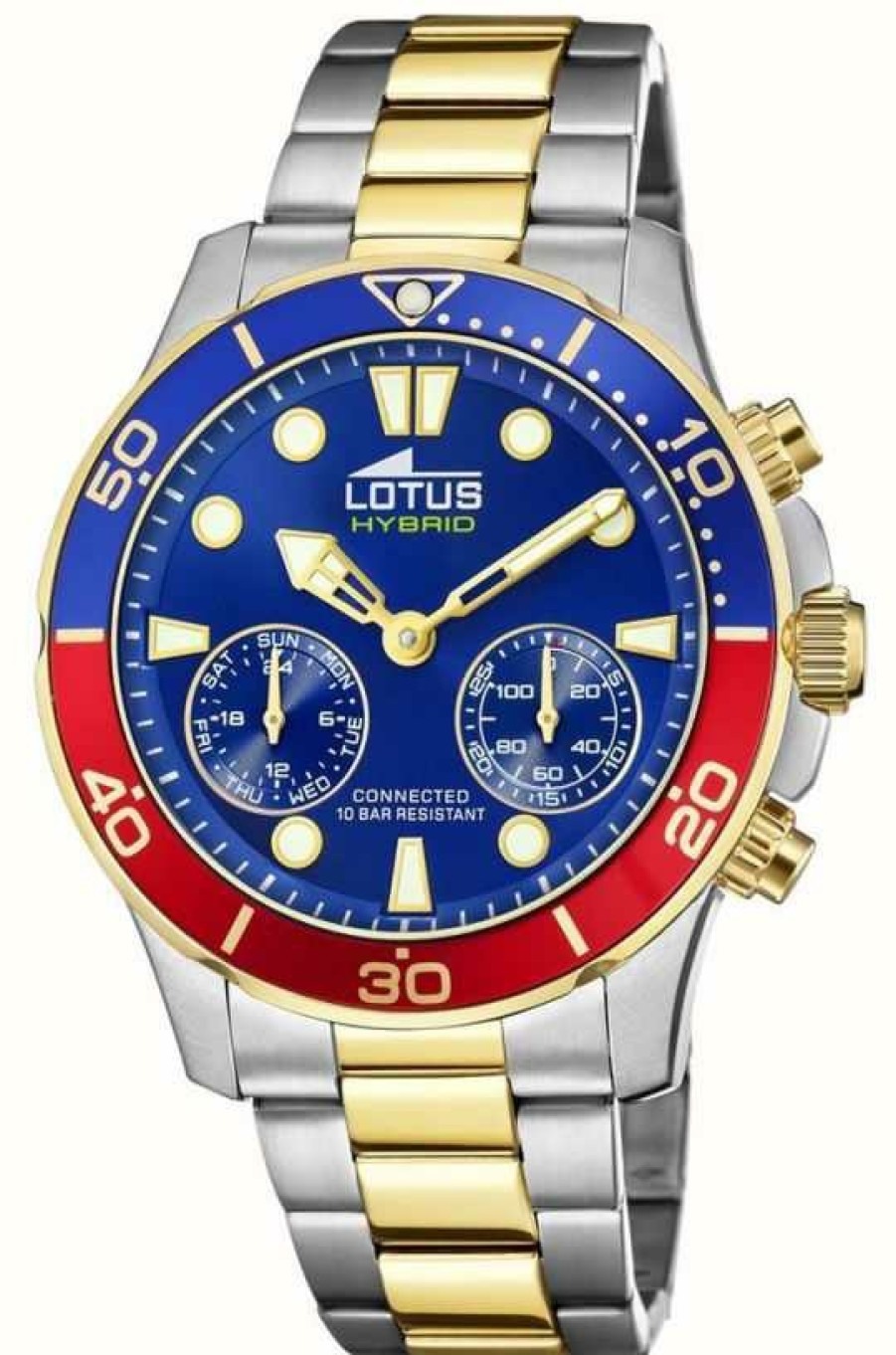 Men'S Lotus | Lotus Hybrid Connected Smartwatch | Blue Dial | Two Tone Stainless Steel Bracelet