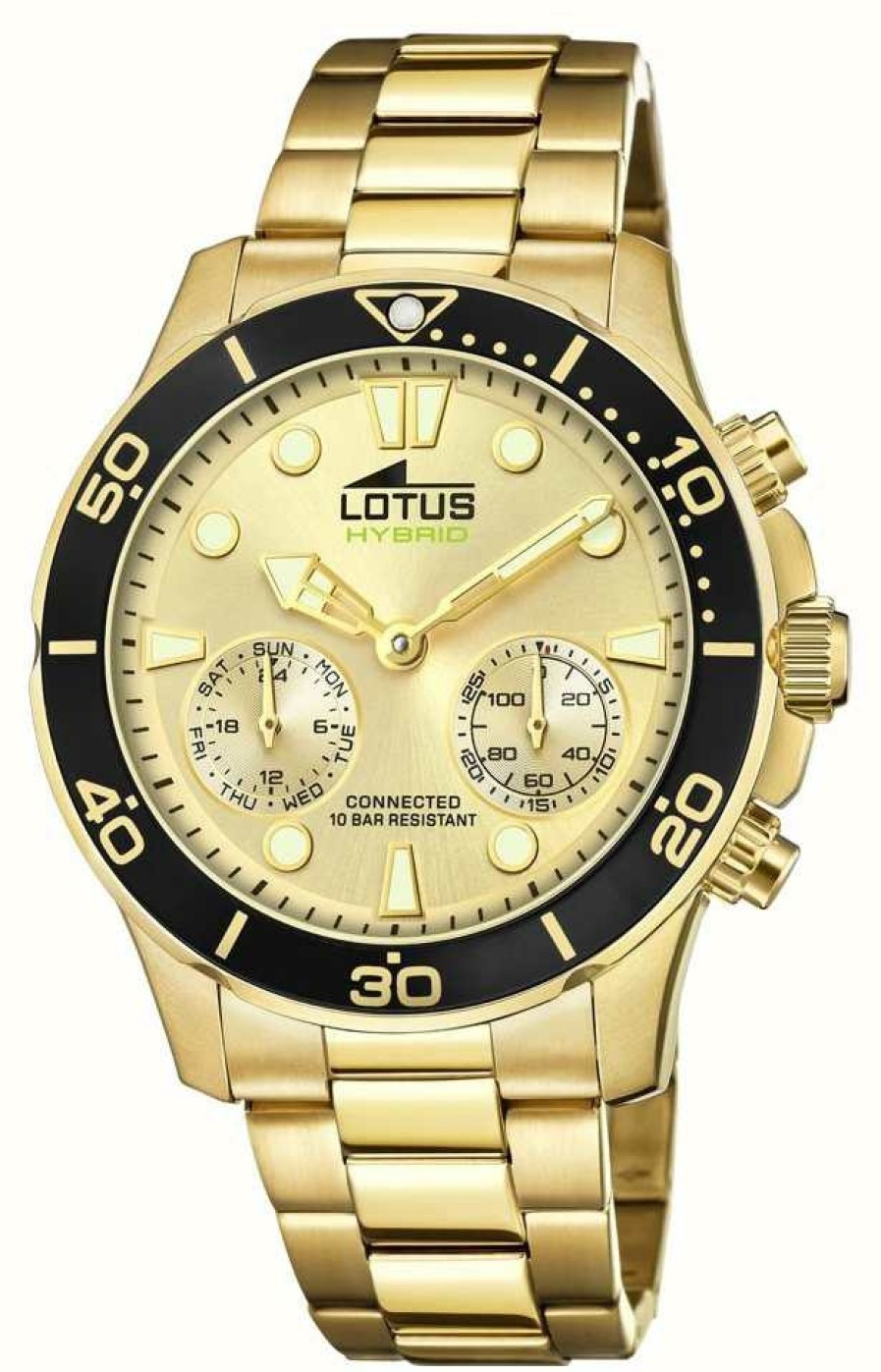 Men'S Lotus | Lotus Men'S Connected | Gold Dial | Gold Stainless Steel Bracelet