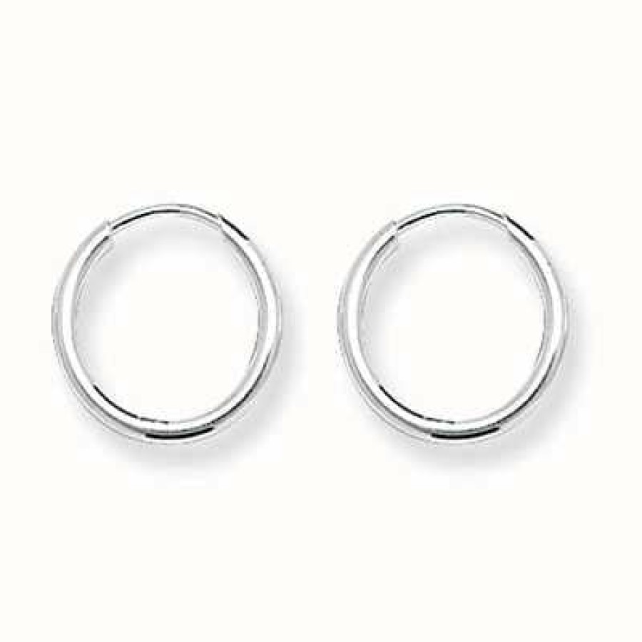 Jewelry James Moore | James Moore Th Silver 13Mm Sleeper Hoop Earrings