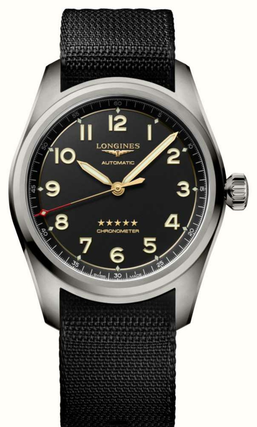 Men'S LONGINES | Longines Spirit Titanium 42 Mm Anthracite Nato Strap