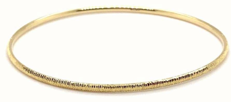 Jewelry James Moore | Ibb 9Ct Yellow Gold Diamond Cut Slave Bangle