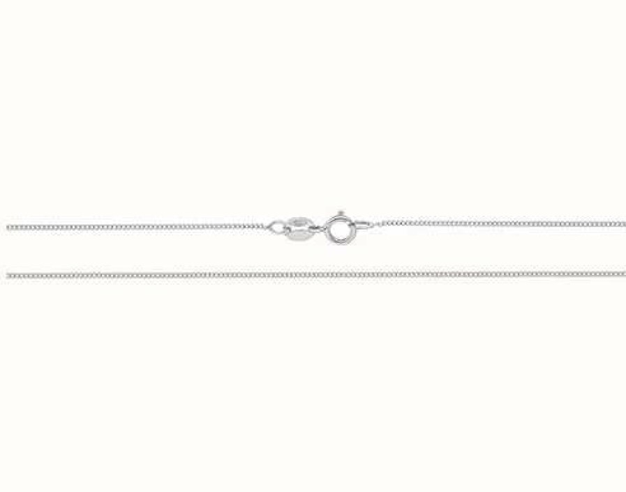 Jewelry James Moore | James Moore Th 9Ct White Gold 16" Close Curb Chain