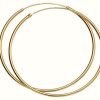 Jewelry Elements Silver | Elements Silver Silver Gold Plated 50Mm Hoop Earrings