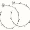 Jewelry Elements Silver | Elements Silver Sterling Silver Studded 34Mm Hoops