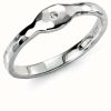 Jewelry Elements Silver | Elements Silver Sterling Silver Hammered Finish Cz Dot Ring