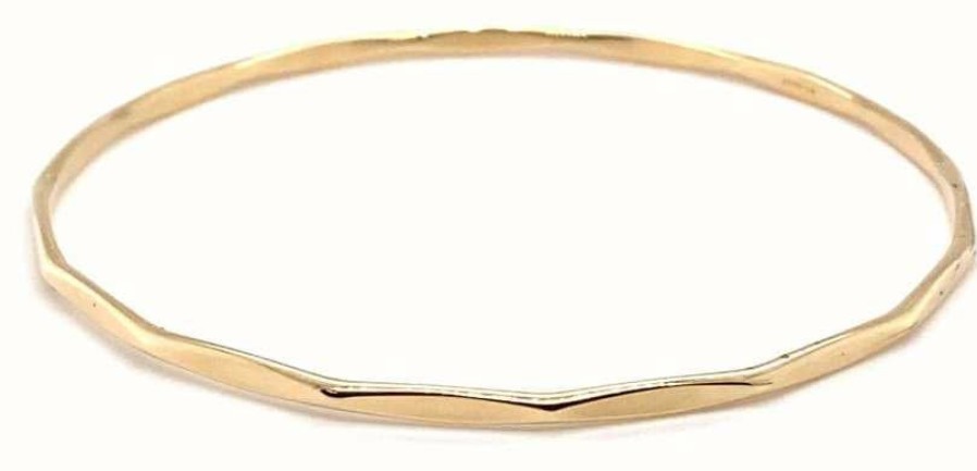 Jewelry James Moore | James Moore 9Ct Gold Solid Facet Bangle Curties Gfab3