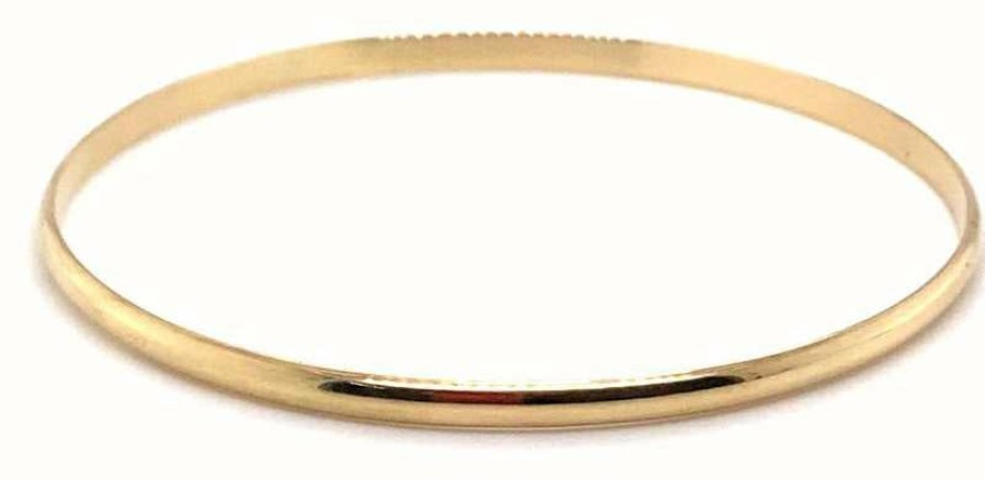 Jewelry James Moore | James Moore 9Ct Gold Solid D Shape Bangle Curties Gdeb1