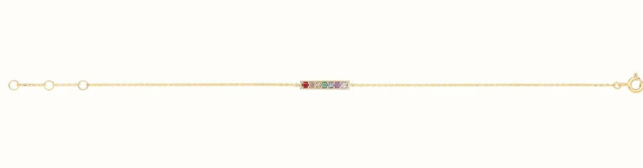 Jewelry James Moore | James Moore Th 9Ct Yellow Gold Rainbow Bar Bracelet