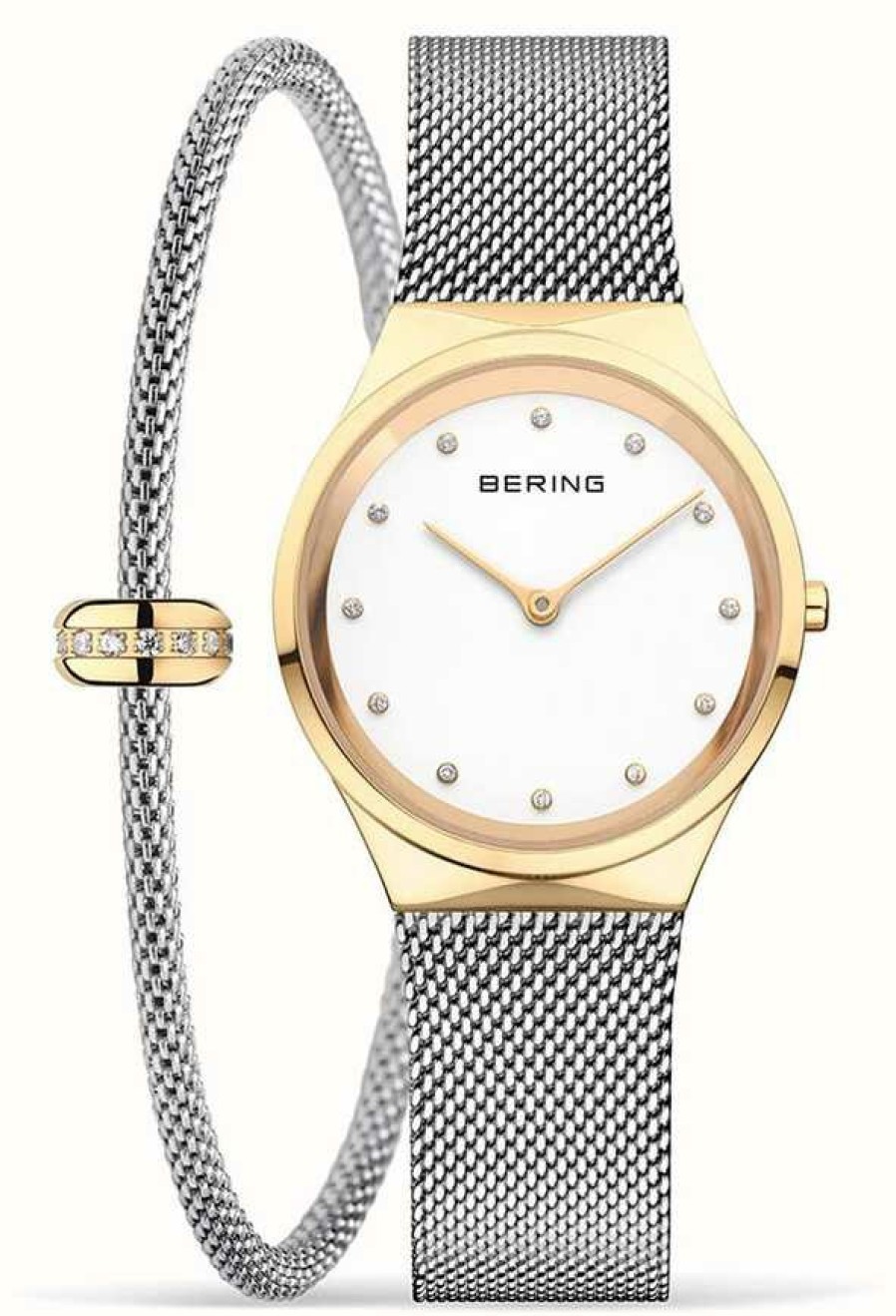 Women'S Bering | Bering Women'S Classic Polished Gold Watch And Bracelet Set