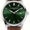 Men'S Frederique Constant | Frederique Constant Classic | Green Dial Brown Leather Strap