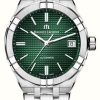 Men'S Maurice Lacroix | Maurice Lacroix Aikon Automatic (39Mm) Green Clous De Paris Dial / Stainless Steel