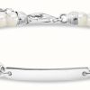 Jewelry Thomas Sabo Jewellery | Thomas Sabo Sterling Silver Bar Pearl Bead Bracelet