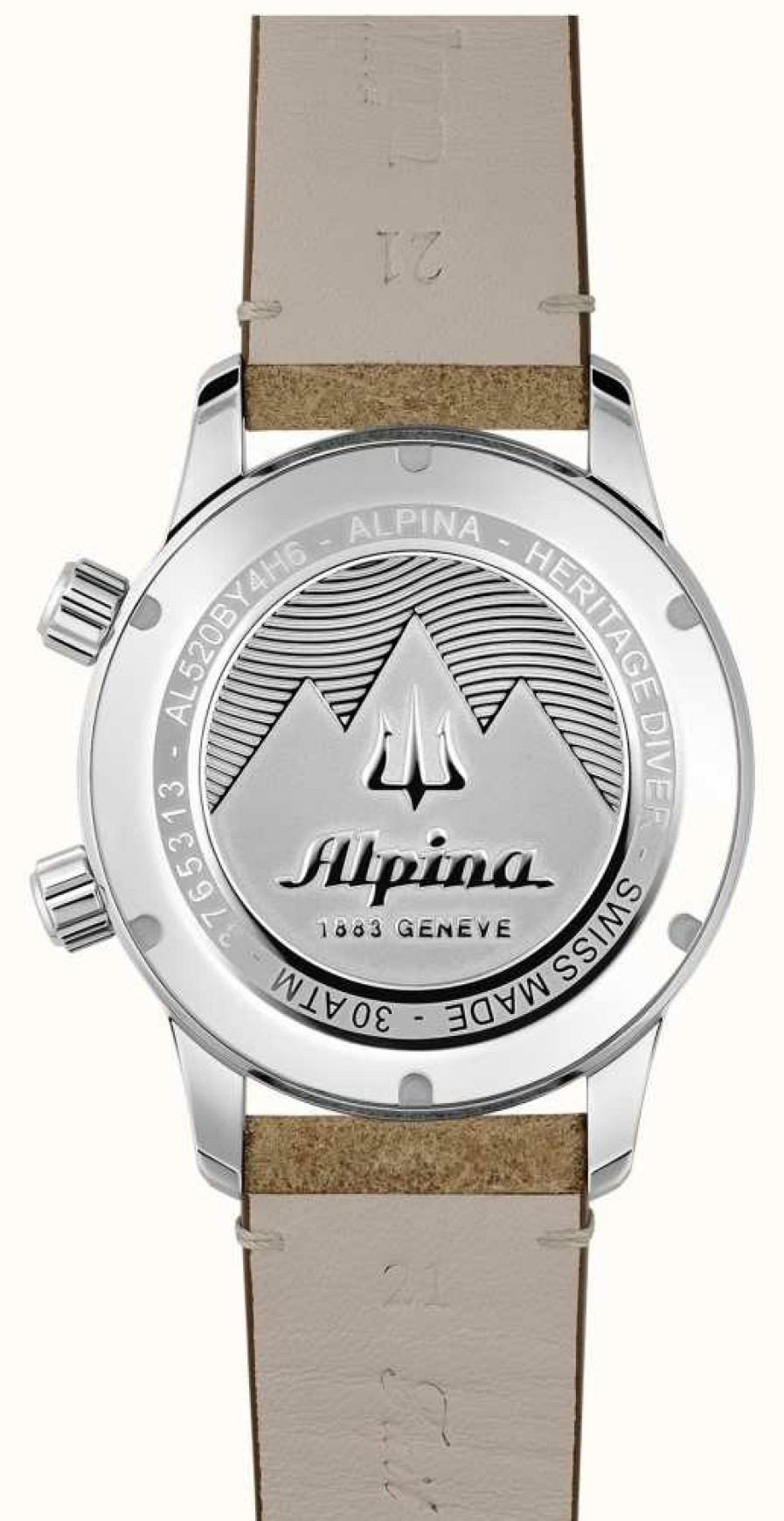 Men'S Alpina | Alpina Seastrong Diver 300 Heritage (42Mm) Black Dial / Brown Leather