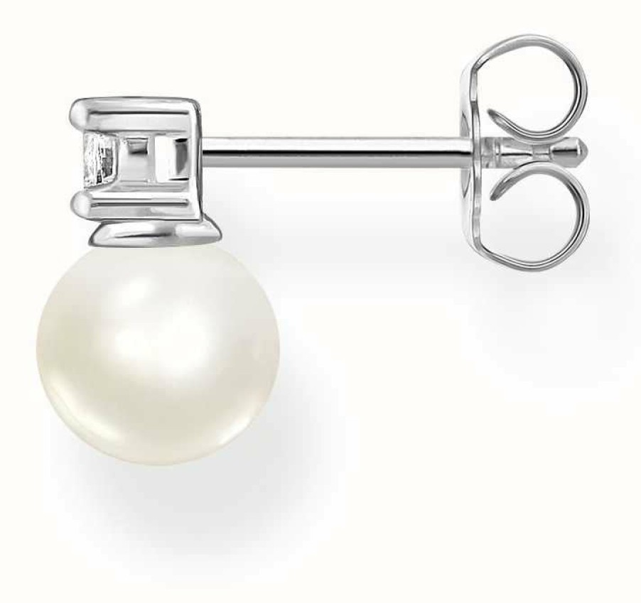 Jewelry Thomas Sabo Jewellery | Thomas Sabo Pearl Cubic Zirconia Single Ear Stud