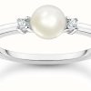 Jewelry Thomas Sabo Jewellery | Thomas Sabo Sterling Silver Pearl Cubic Zirconia Ring